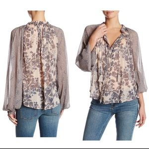 Free People Hendrix Floral Sheer Blouse